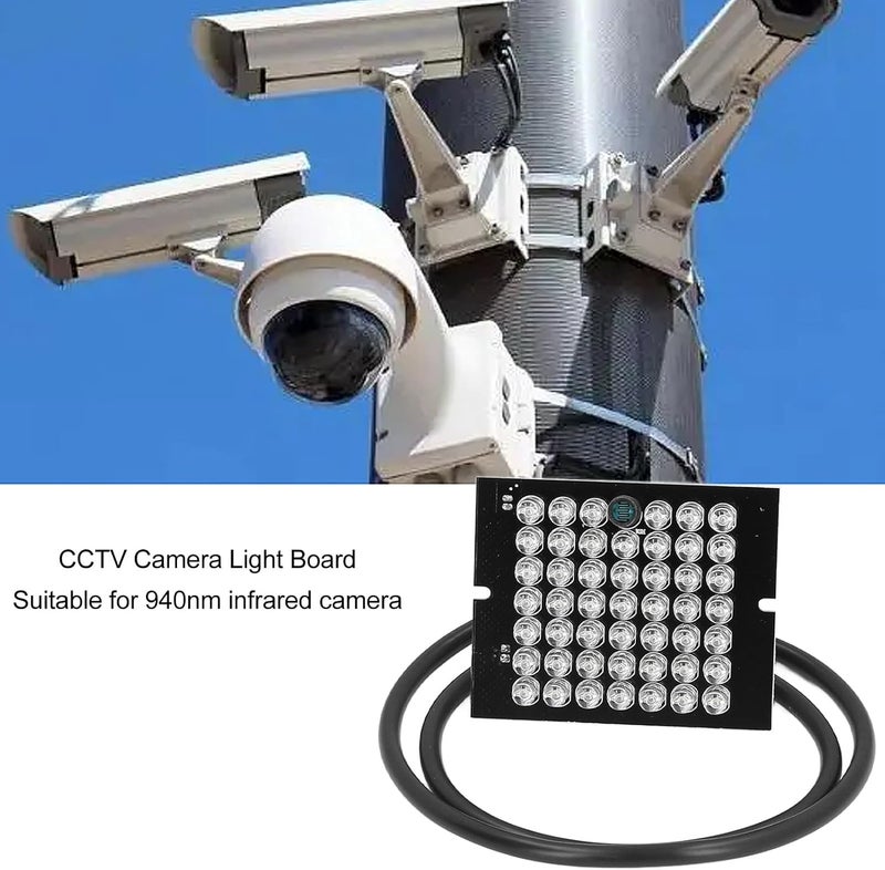Wal front لوحة إضاءة LED بالأشعة تحت الحمراء 940nm تصميم مدمج كاميرا إضاءة ملء بالأشعة تحت الحمراء لليل 12VDC مناسبة لمراقبة CCTV - Image 5
